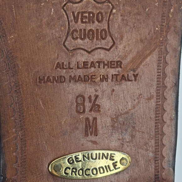 Vintage Belvedere Exotic Full Crocodile Black Dress Shoes Men 8.5 Tassel Loafer - Picture 7 of 12